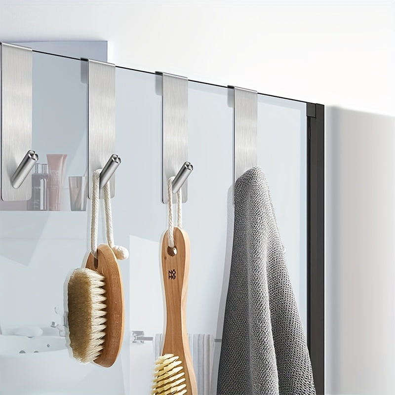 Stainless Steel Anti-Slip Shower Door Hooks (Set of 2)