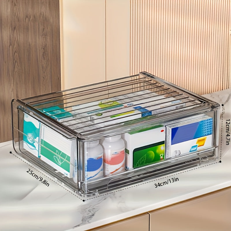 Transparent Multi-Layer Medicine Organizer Box