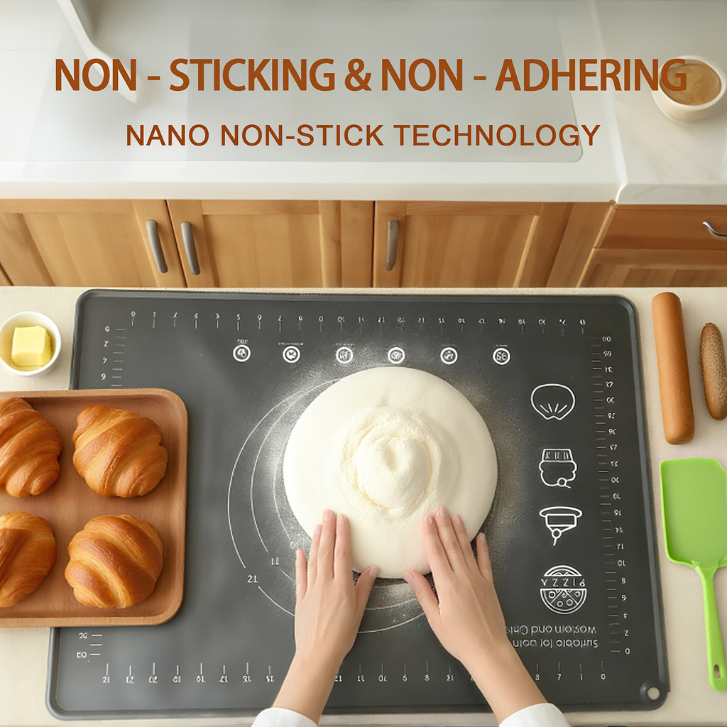 Extra-Thick Non-Slip Silicone Pastry Mat (Printed Measurements)