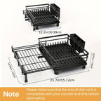 Extendable & Foldable Stainless Steel Dish Drying Rack (With Utensil Holder)