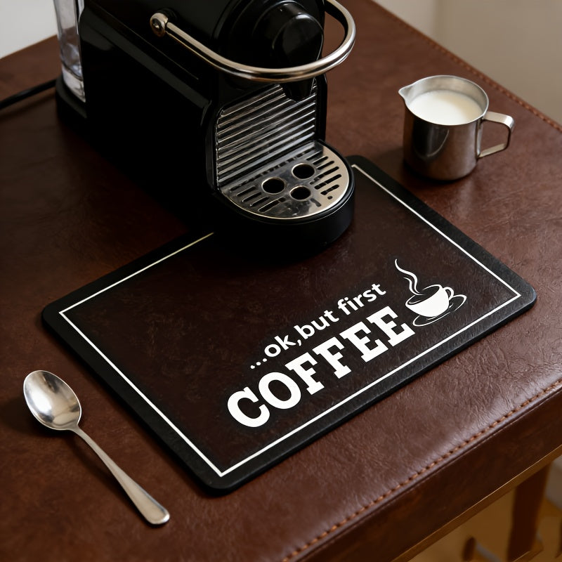 Absorbent Polyester Non-Slip Coffee Machine Mat