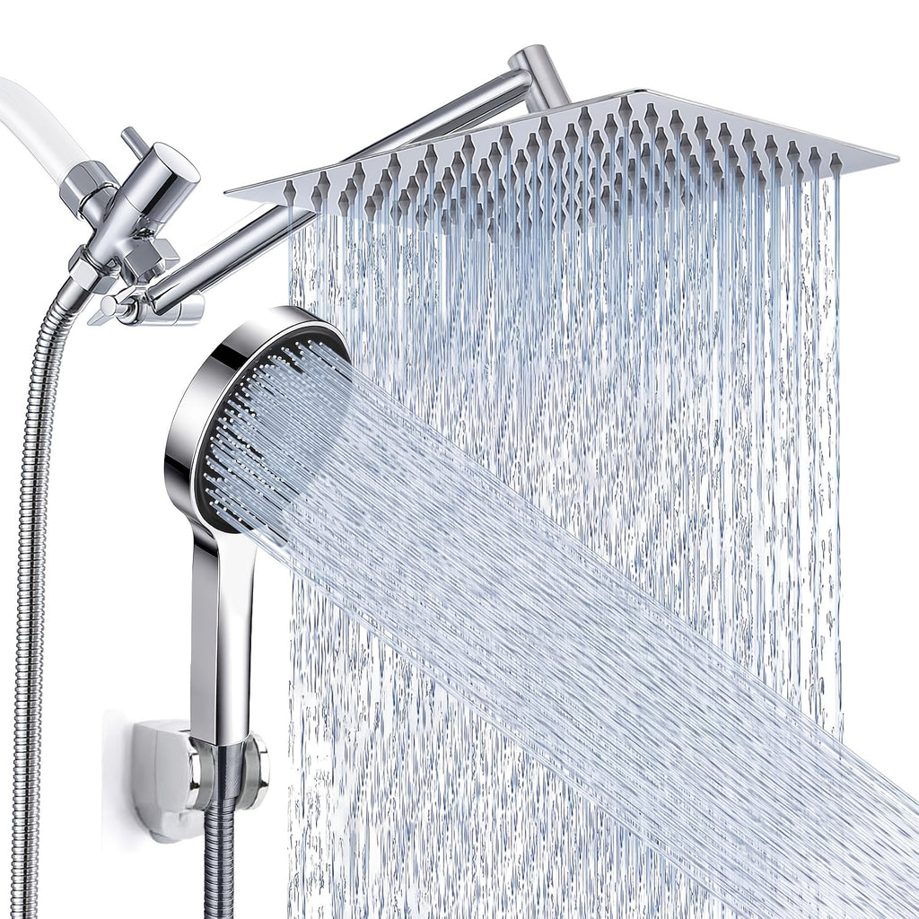 High-Pressure Stainless Steel Rainfall & Handheld Shower Head (Wall-Mount)