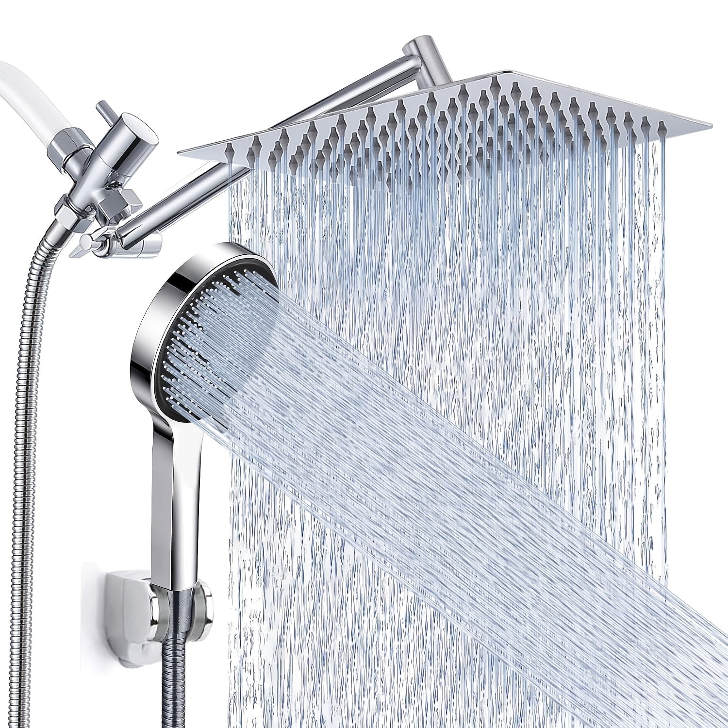 High-Pressure Stainless Steel Rainfall & Handheld Shower Head (Wall-Mount)