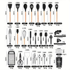 Heat-Resistant Silicone & Dishwasher-Safe Utensil Set (37/44 Pcs)