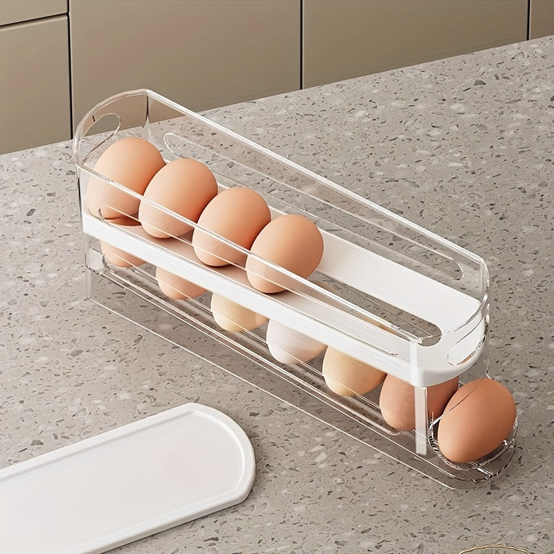 Space-Saving Double-Layer Egg Organizer (Transparent)