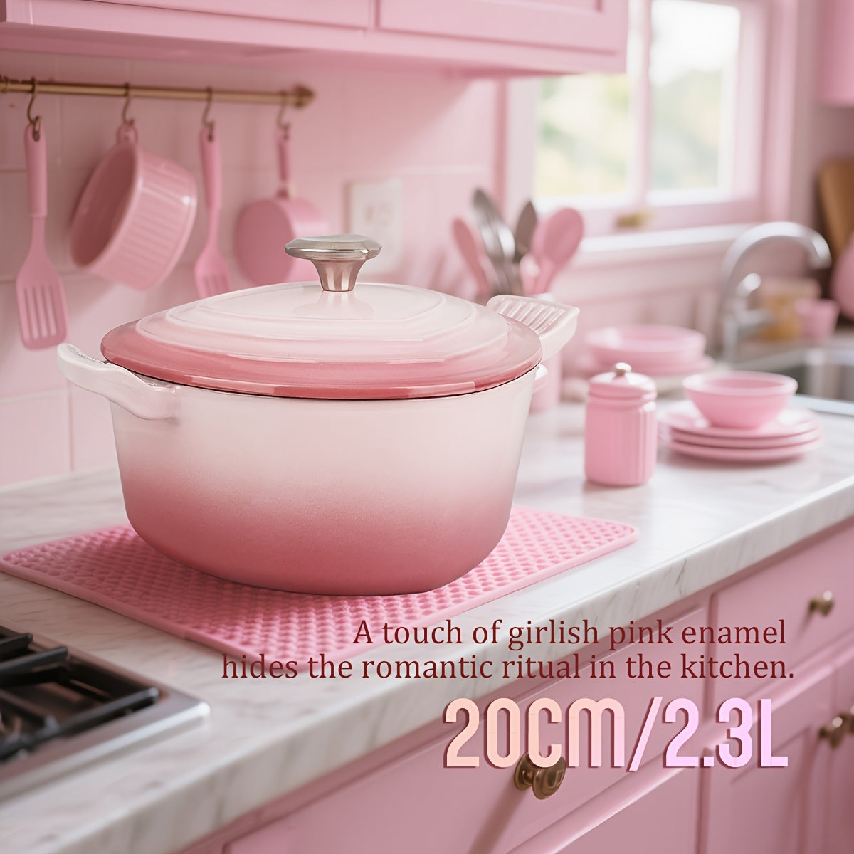 Enameled Non-Stick Heart-Shaped Cast Iron Casserole (2-Quart)