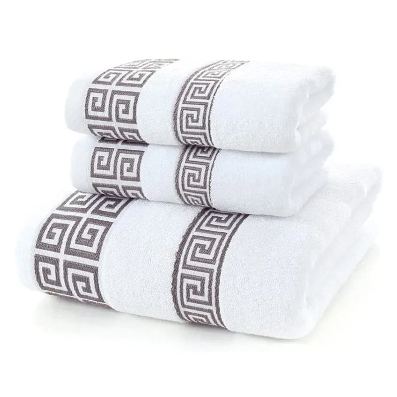 100% Combed Cotton Jacquard Towel Set (3-Piece)