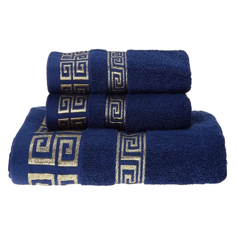 100% Combed Cotton Jacquard Towel Set (3-Piece)