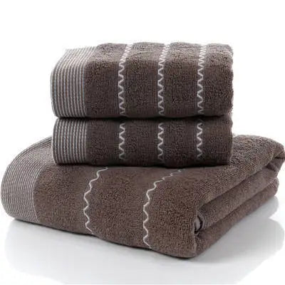 100% Combed Cotton Jacquard Towel Set (3-Piece)