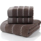 100% Combed Cotton Jacquard Towel Set (3-Piece)