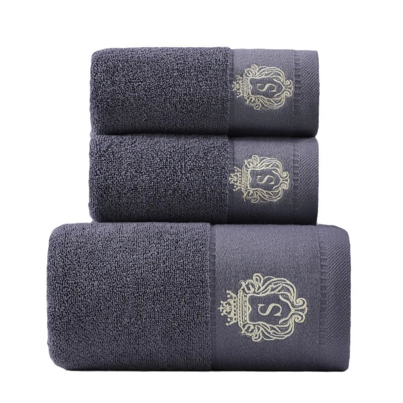 100% Combed Cotton Jacquard Towel Set (3-Piece)