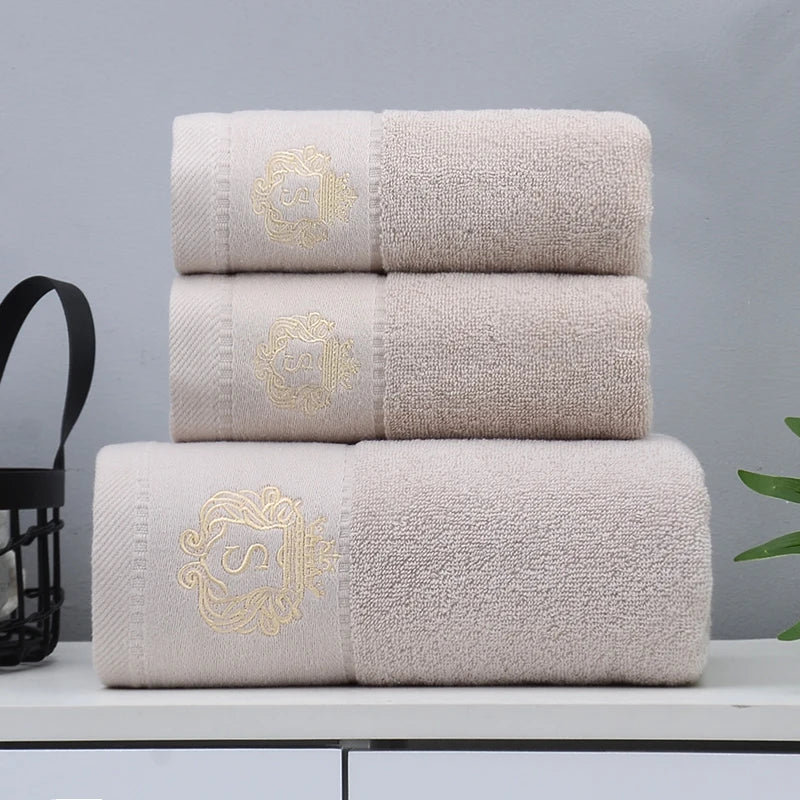 100% Combed Cotton Jacquard Towel Set (3-Piece)