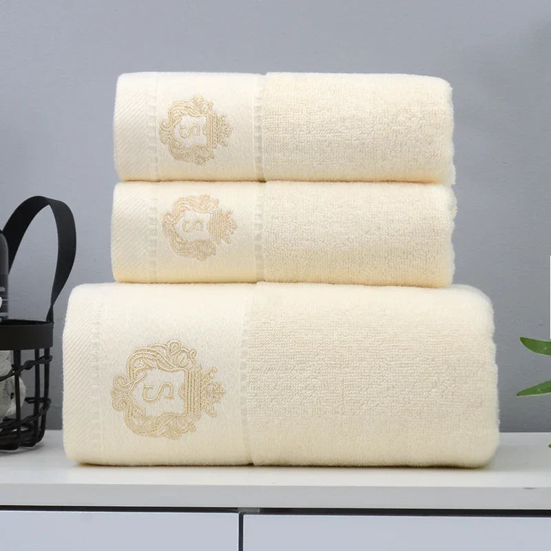 100% Combed Cotton Jacquard Towel Set (3-Piece)