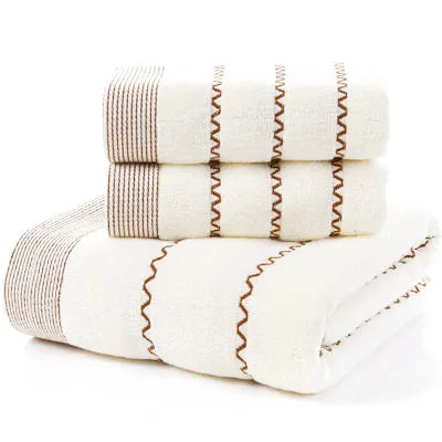 100% Combed Cotton Jacquard Towel Set (3-Piece)
