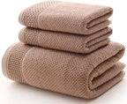 100% Combed Cotton Jacquard Towel Set (3-Piece)