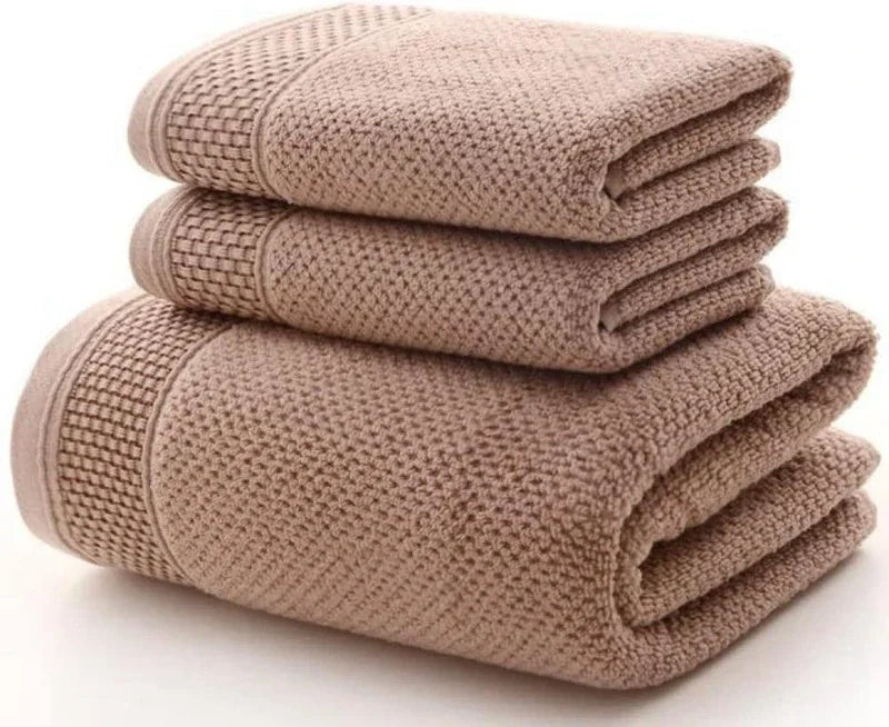 100% Combed Cotton Jacquard Towel Set (3-Piece)