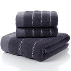 100% Combed Cotton Jacquard Towel Set (3-Piece)