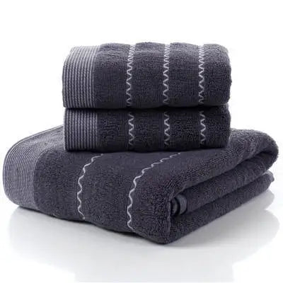 100% Combed Cotton Jacquard Towel Set (3-Piece)