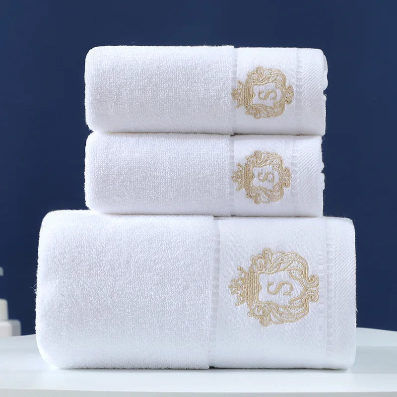 100% Combed Cotton Jacquard Towel Set (3-Piece)