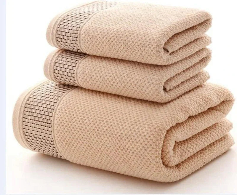 100% Combed Cotton Jacquard Towel Set (3-Piece)