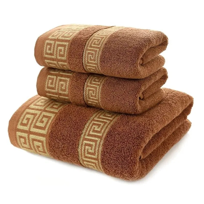 100% Combed Cotton Jacquard Towel Set (3-Piece)