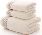 100% Combed Cotton Jacquard Towel Set (3-Piece)