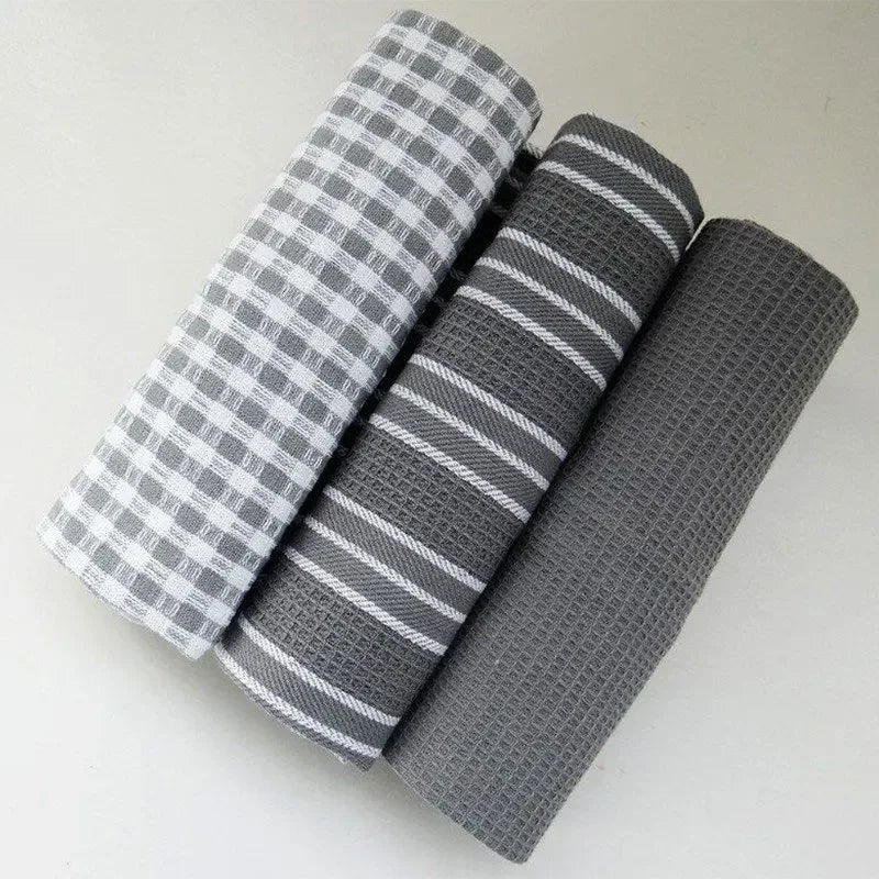 100% Cotton Ultra-Absorbent Fast-Drying Kitchen Towels (Set of 3)