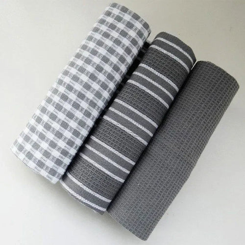 100% Cotton Ultra-Absorbent Fast-Drying Kitchen Towels (Set of 3)