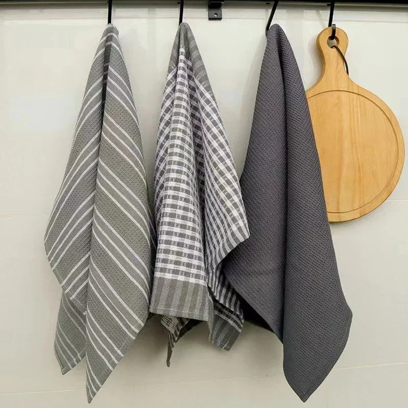 100% Cotton Ultra-Absorbent Fast-Drying Kitchen Towels (Set of 3)