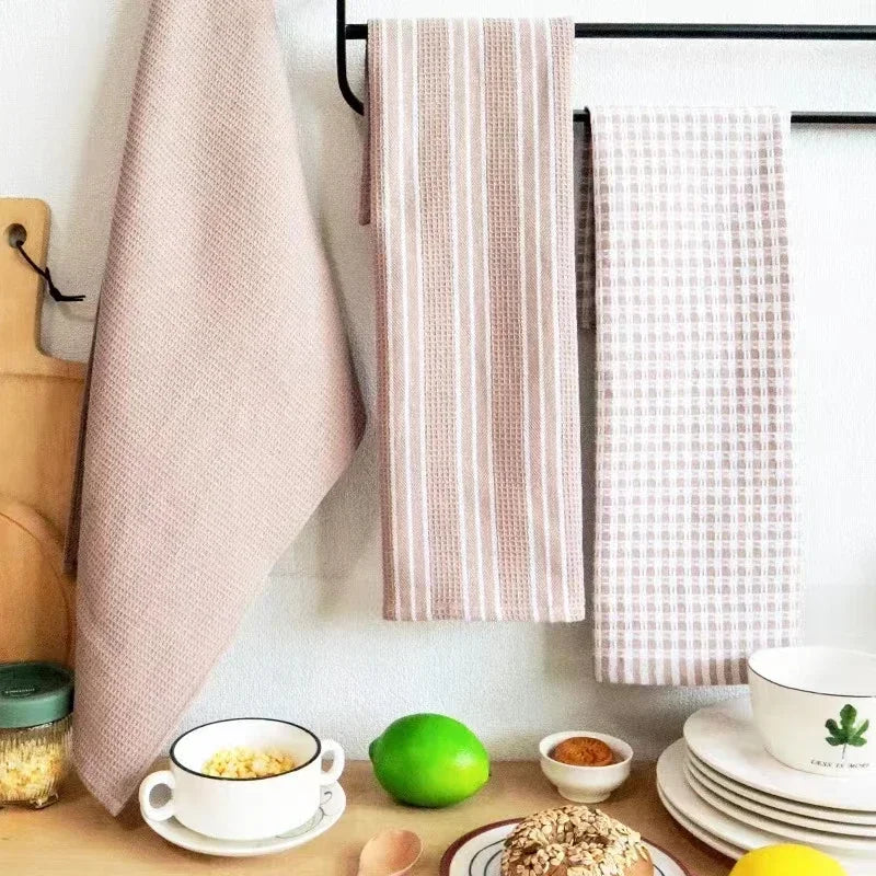 100% Cotton Ultra-Absorbent Fast-Drying Kitchen Towels (Set of 3)