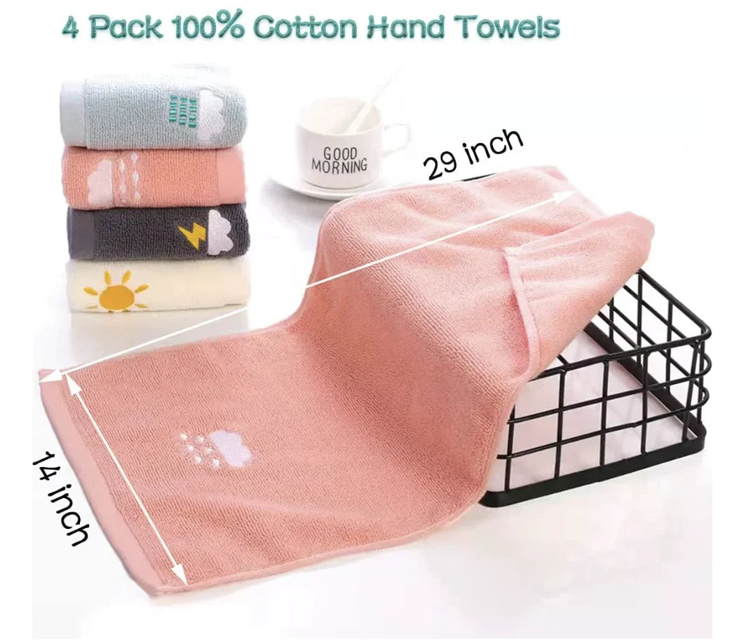 100% Ring-Spun Cotton Quick-Drying Towel Set (Set of 4)