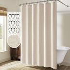 100% Waterproof Linen-Look Shower Curtain (With Rust-Resistant Hooks)