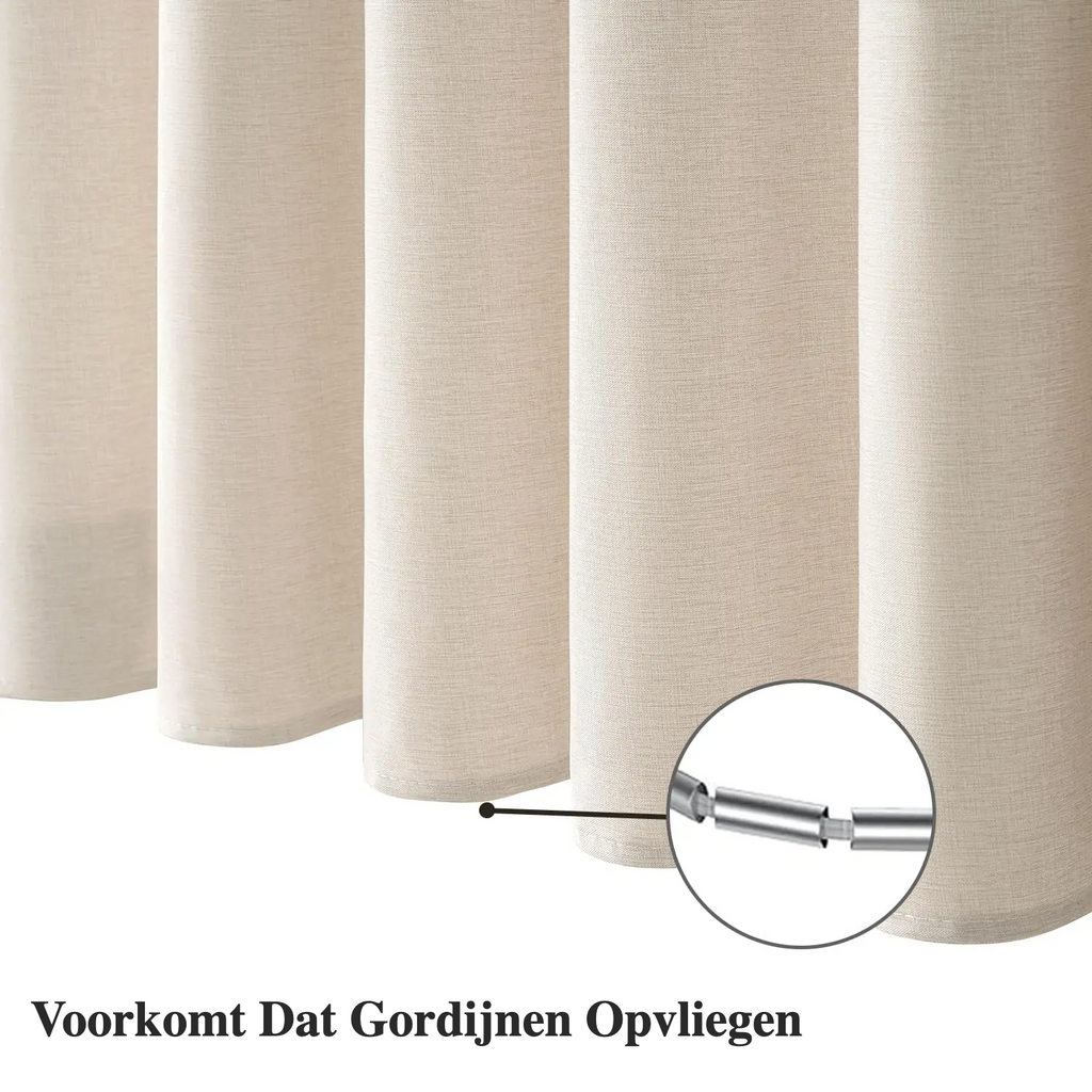 100% Waterproof Linen-Look Shower Curtain (With Rust-Resistant Hooks)