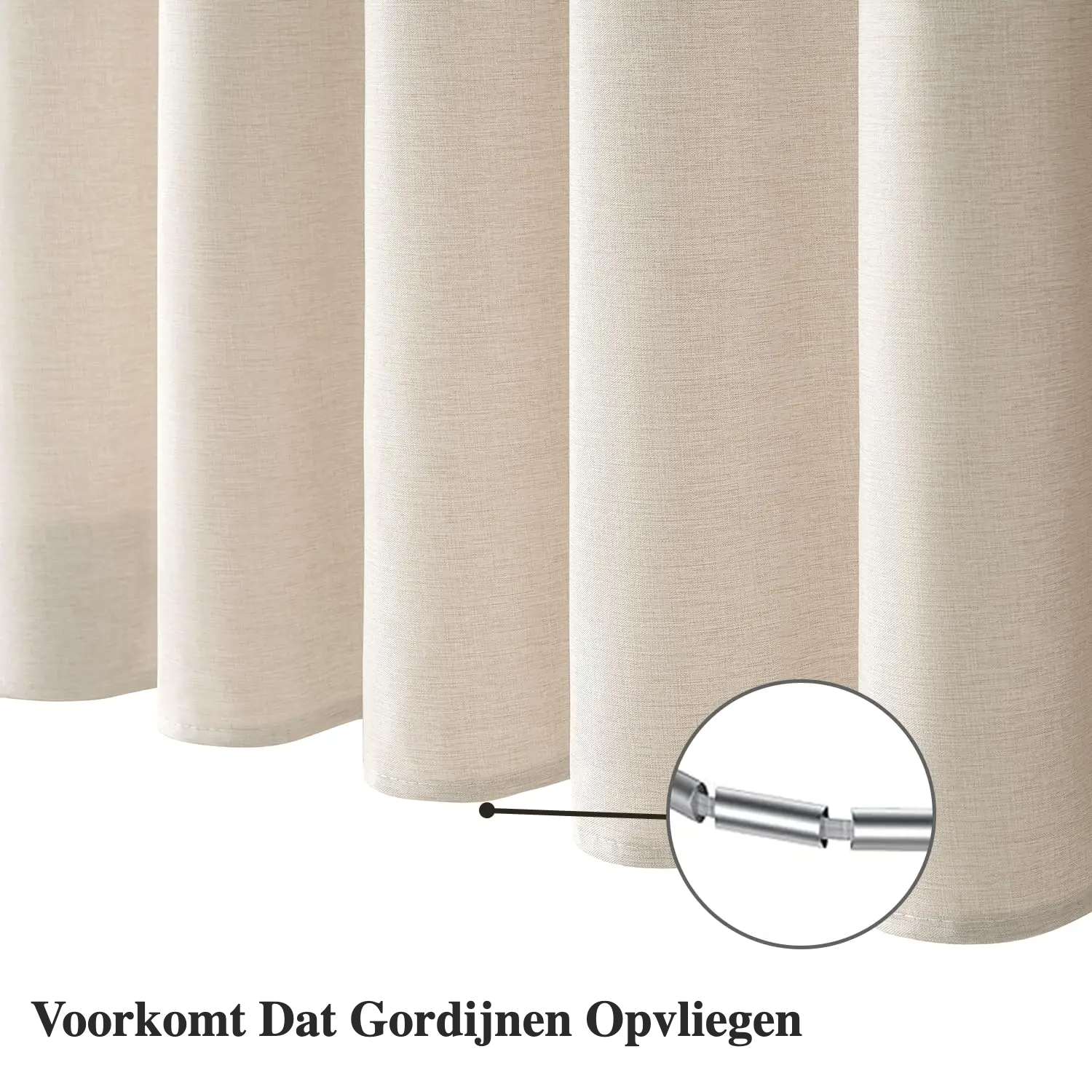 100% Waterproof Linen-Look Shower Curtain (With Rust-Resistant Hooks)
