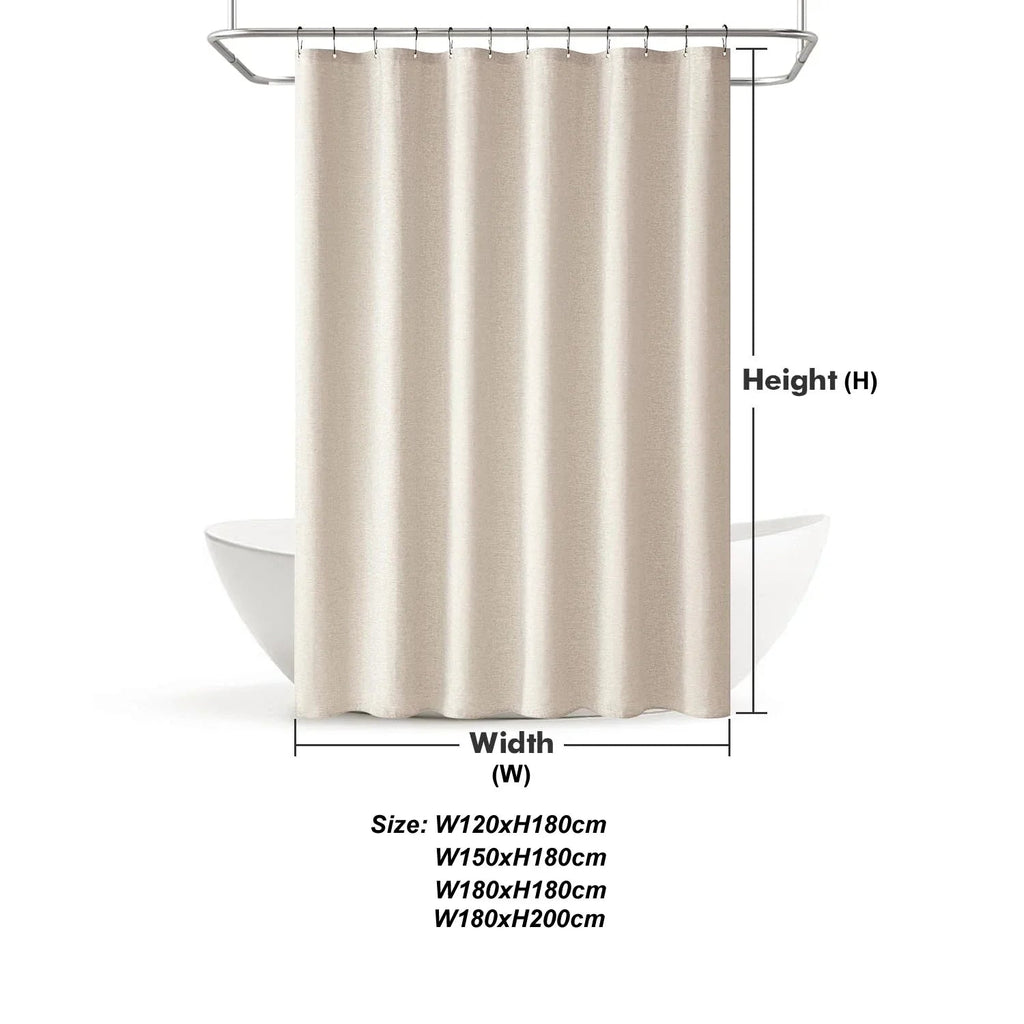 100% Waterproof Linen-Look Shower Curtain (With Rust-Resistant Hooks)