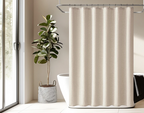 100% Waterproof Linen-Look Shower Curtain (With Rust-Resistant Hooks)