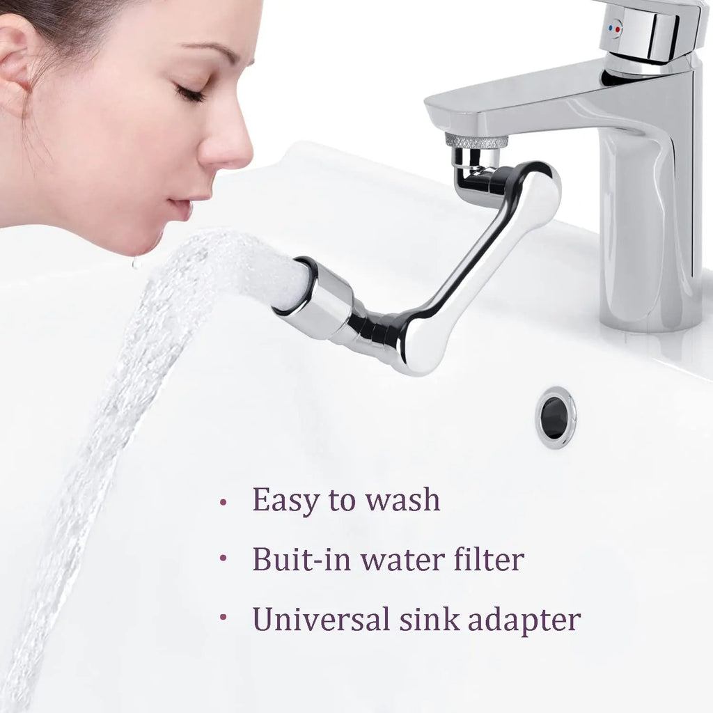 1080° Rotating Dual-Spray Faucet Extender (Tool-Free Install)