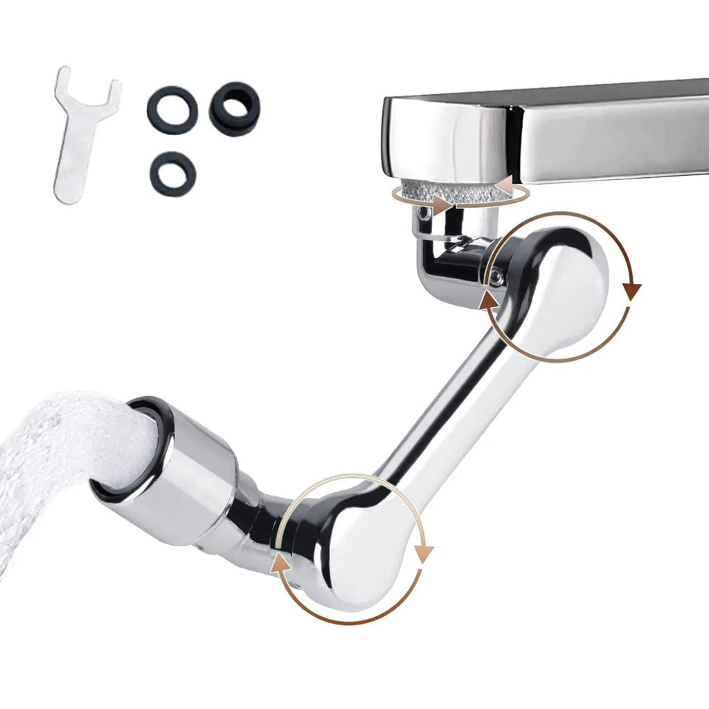 1080° Rotating Dual-Spray Faucet Extender (Tool-Free Install)