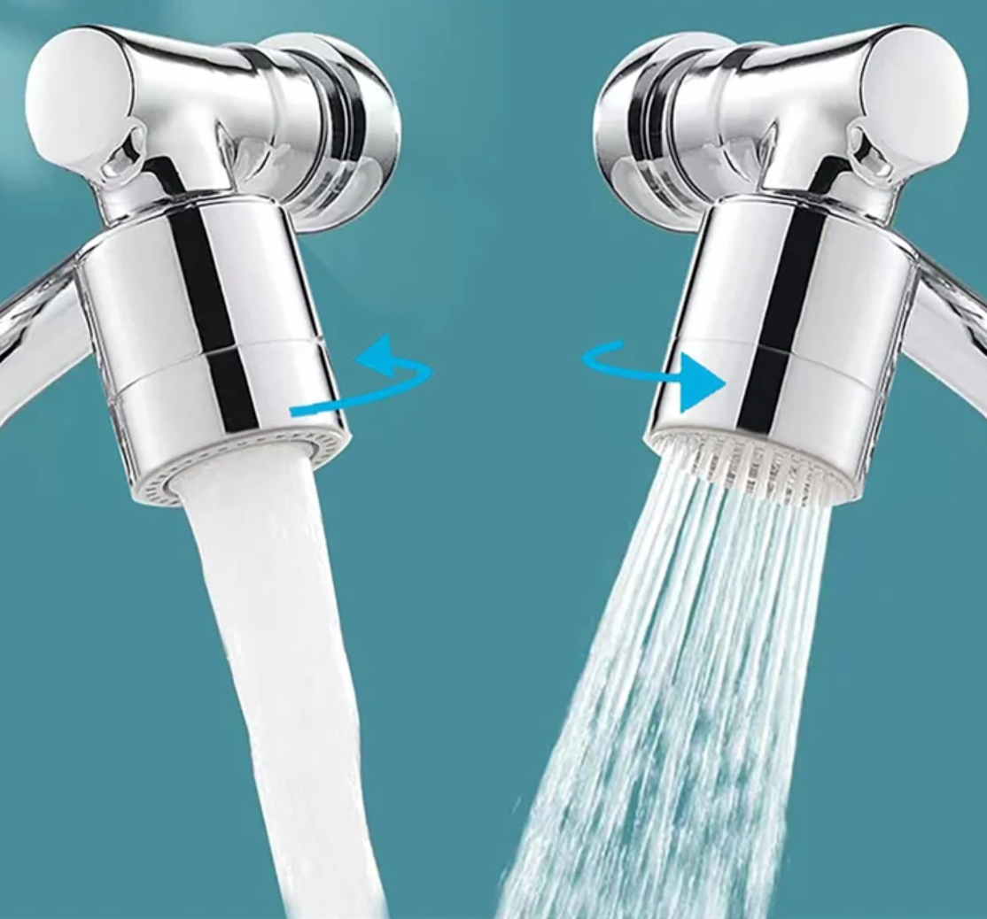 1080° Rotating Dual-Spray Faucet Extender (Tool-Free Install)
