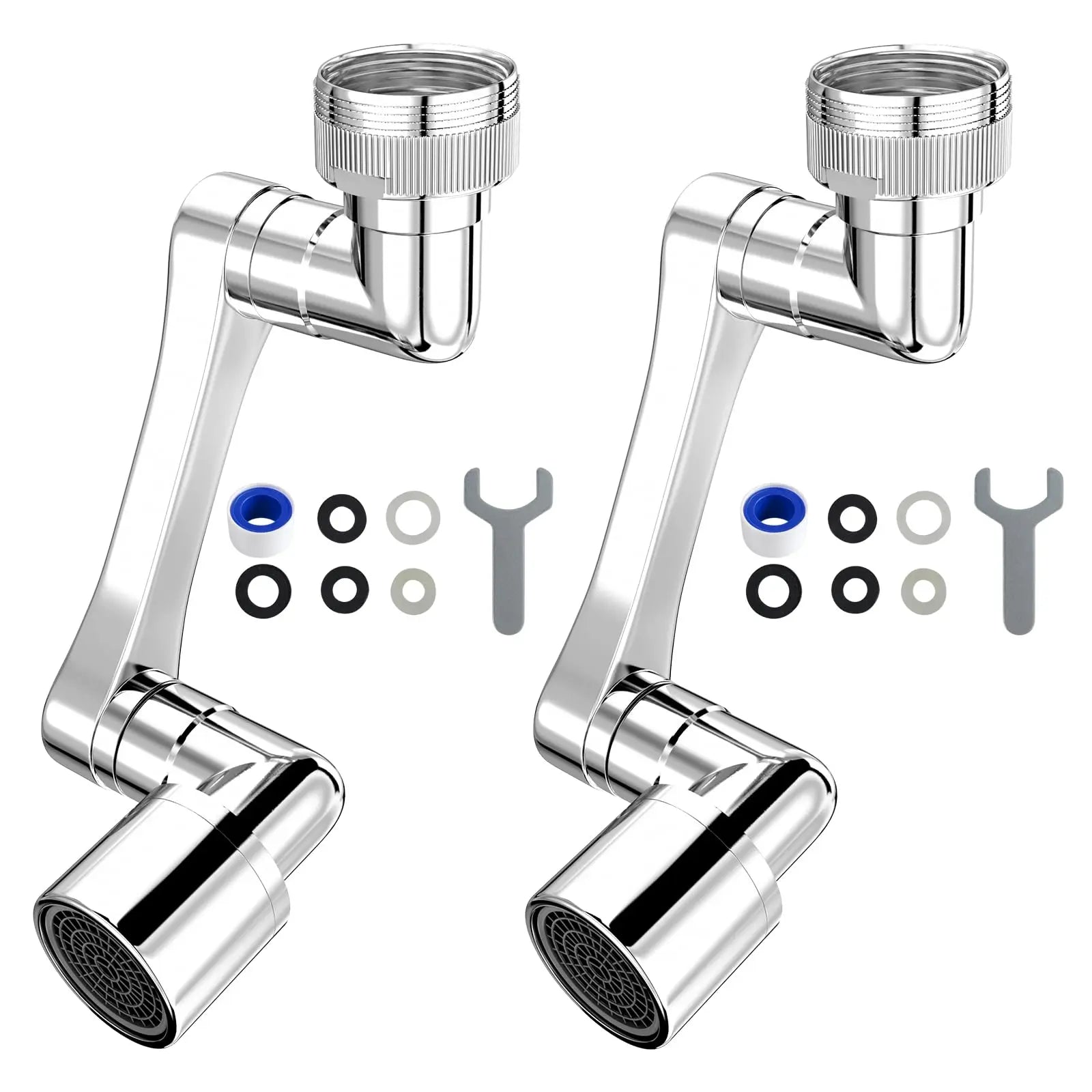 1080° Rotating Dual-Spray Faucet Extender (Tool-Free Install)