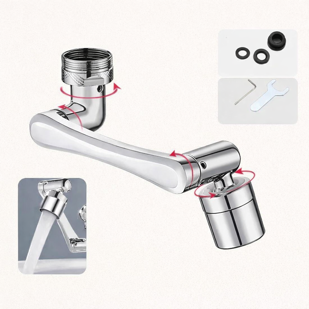 1080° Swivel & Water-Saving Faucet Extender (Tool-Free Install)