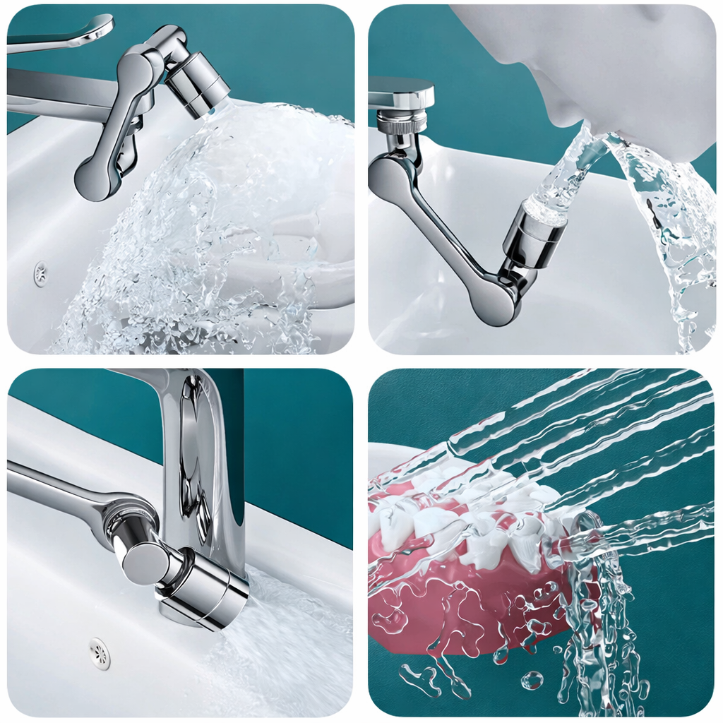 1080° Swivel & Water-Saving Faucet Extender (Tool-Free Install)