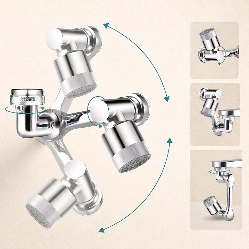 1080° Swivel & Water-Saving Faucet Extender (Tool-Free Install)