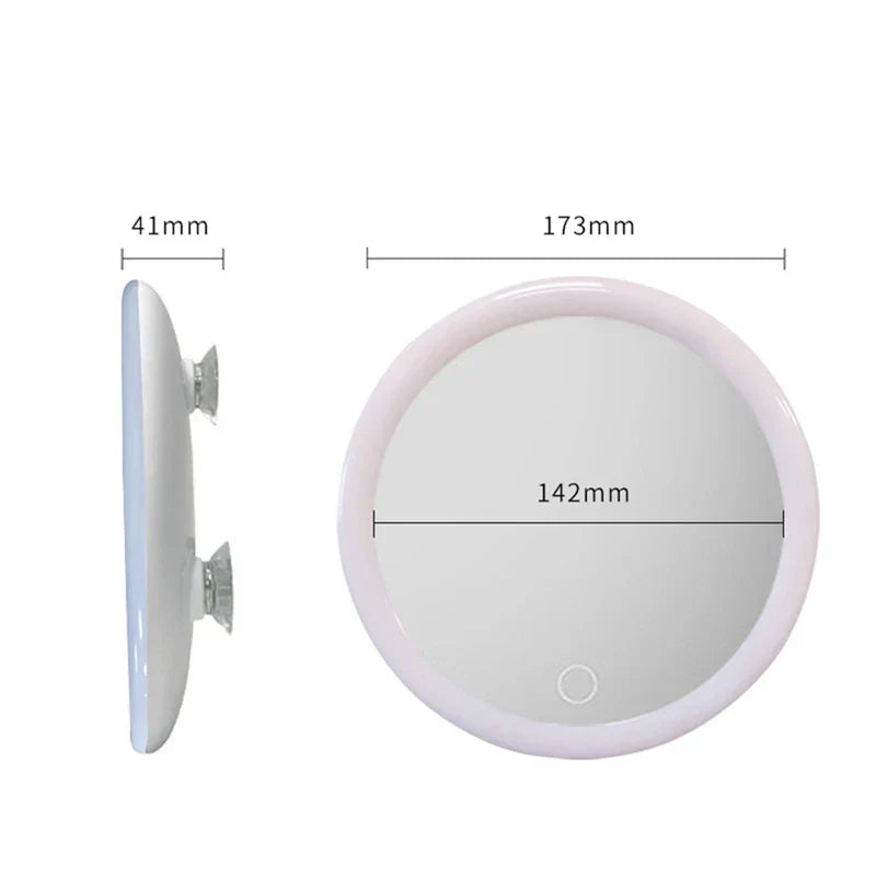 10X Magnifying Daylight LED Makeup Mirror (Suction Mount)