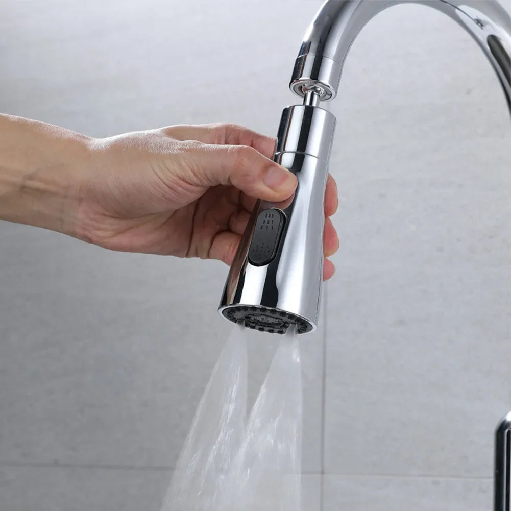 3-Mode Rust-Proof Brushed ABS Faucet Spray Head (Universal Connector)