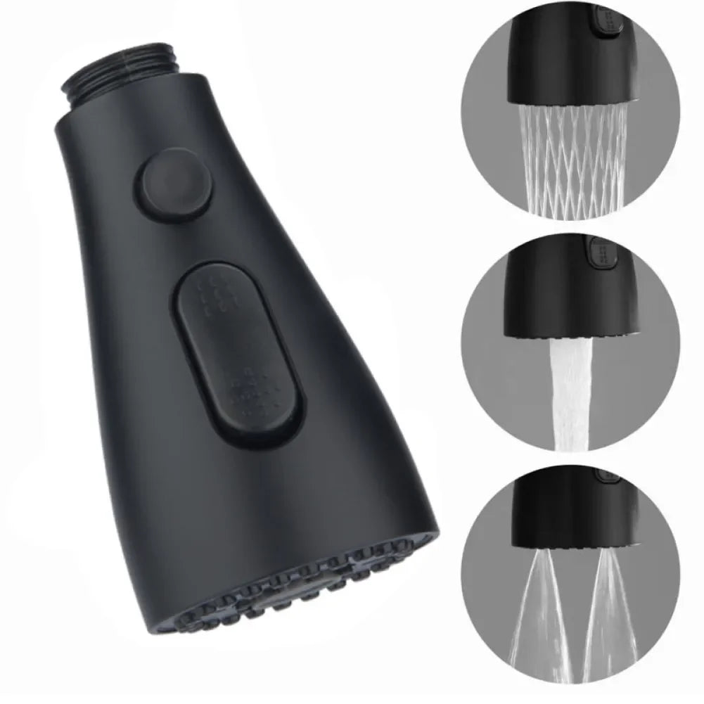 3-Mode Rust-Proof Brushed ABS Faucet Spray Head (Universal Connector)