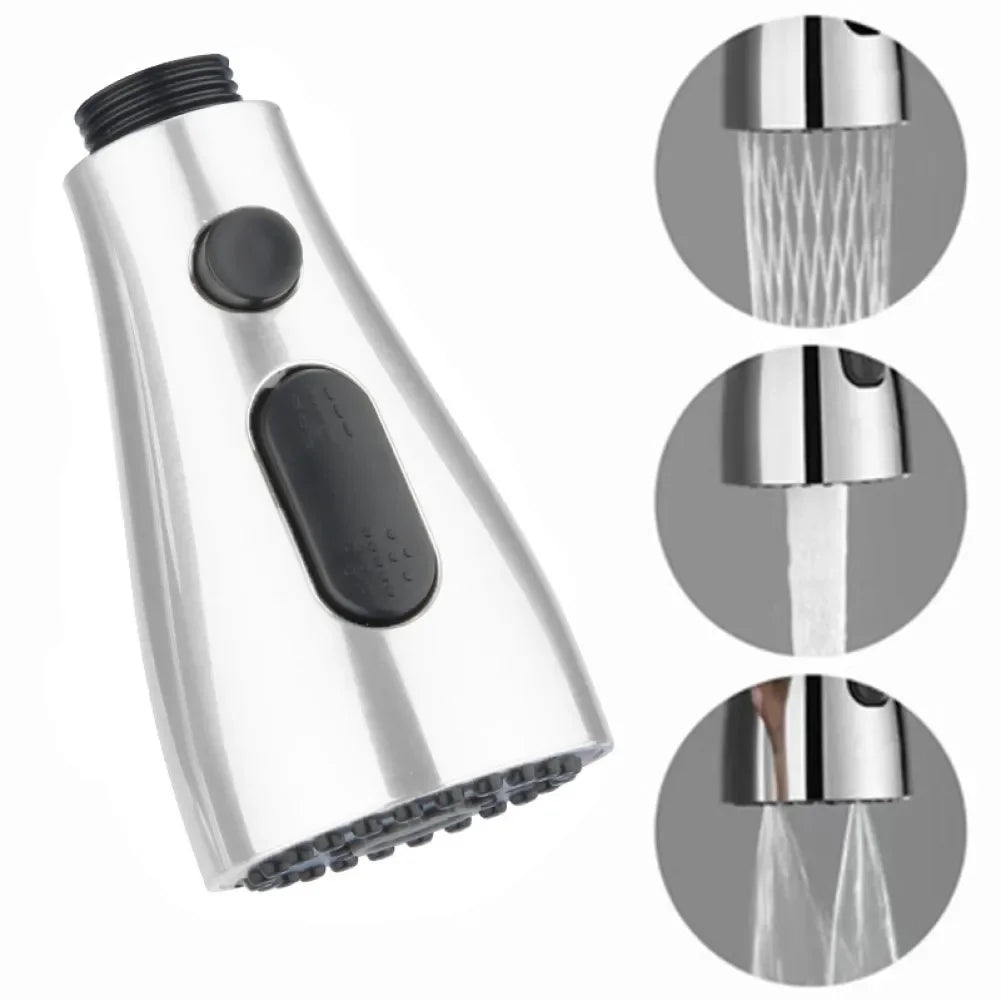 3-Mode Rust-Proof Brushed ABS Faucet Spray Head (Universal Connector)