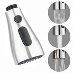 3-Mode Rust-Proof Brushed ABS Faucet Spray Head (Universal Connector)