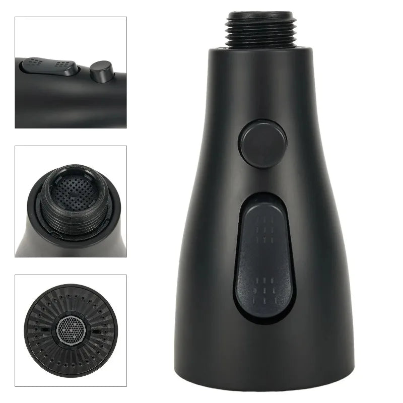 3-Mode Rust-Proof Brushed ABS Faucet Spray Head (Universal Connector)