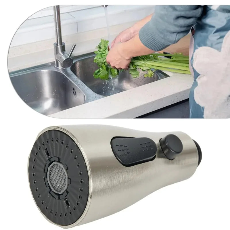 3-Mode Rust-Proof Brushed ABS Faucet Spray Head (Universal Connector)